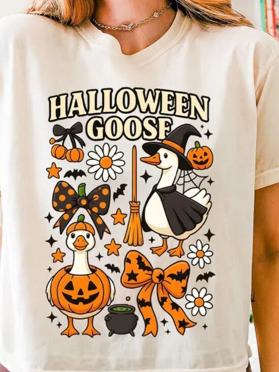 Tops - Funny Halloween Animal Shirt, Fall Pumpkin Tee, Gift For Halloween